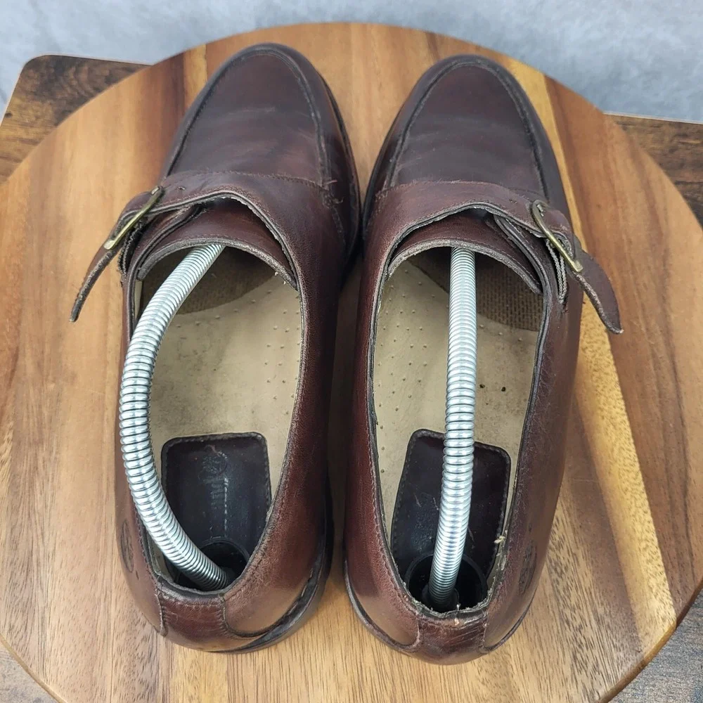 Timberland Monk Strap Shoes Mens 9 Brown Leather Casual Dress Shoes‎ 60048